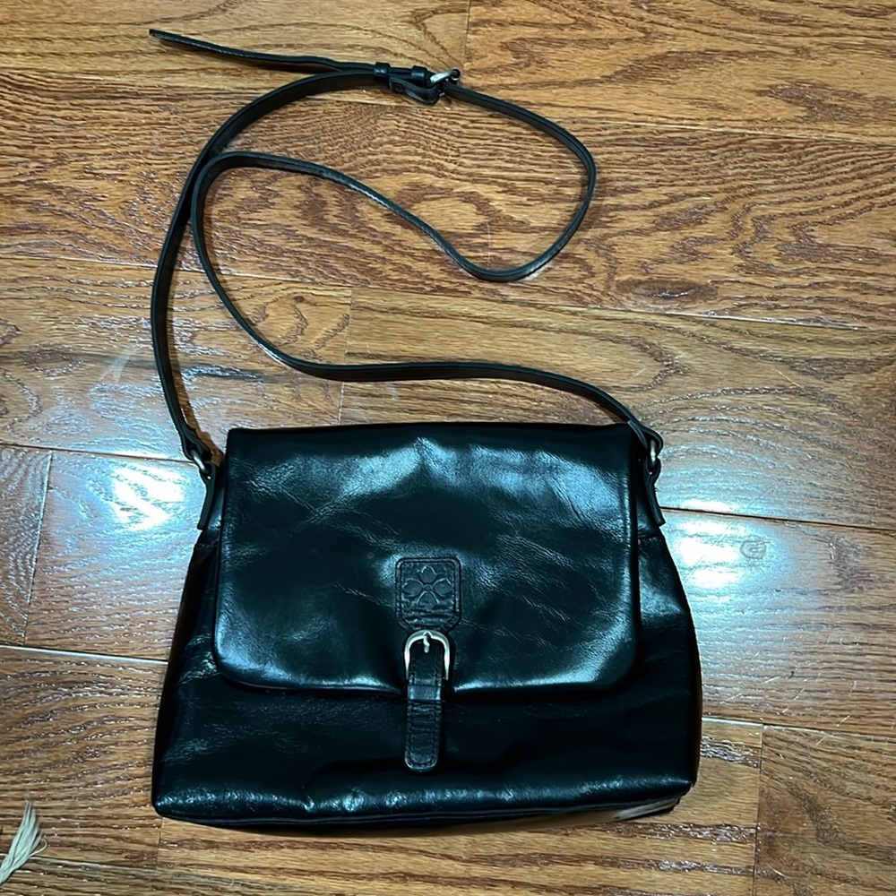 Patricia Nash Saddlebag in Black Leather